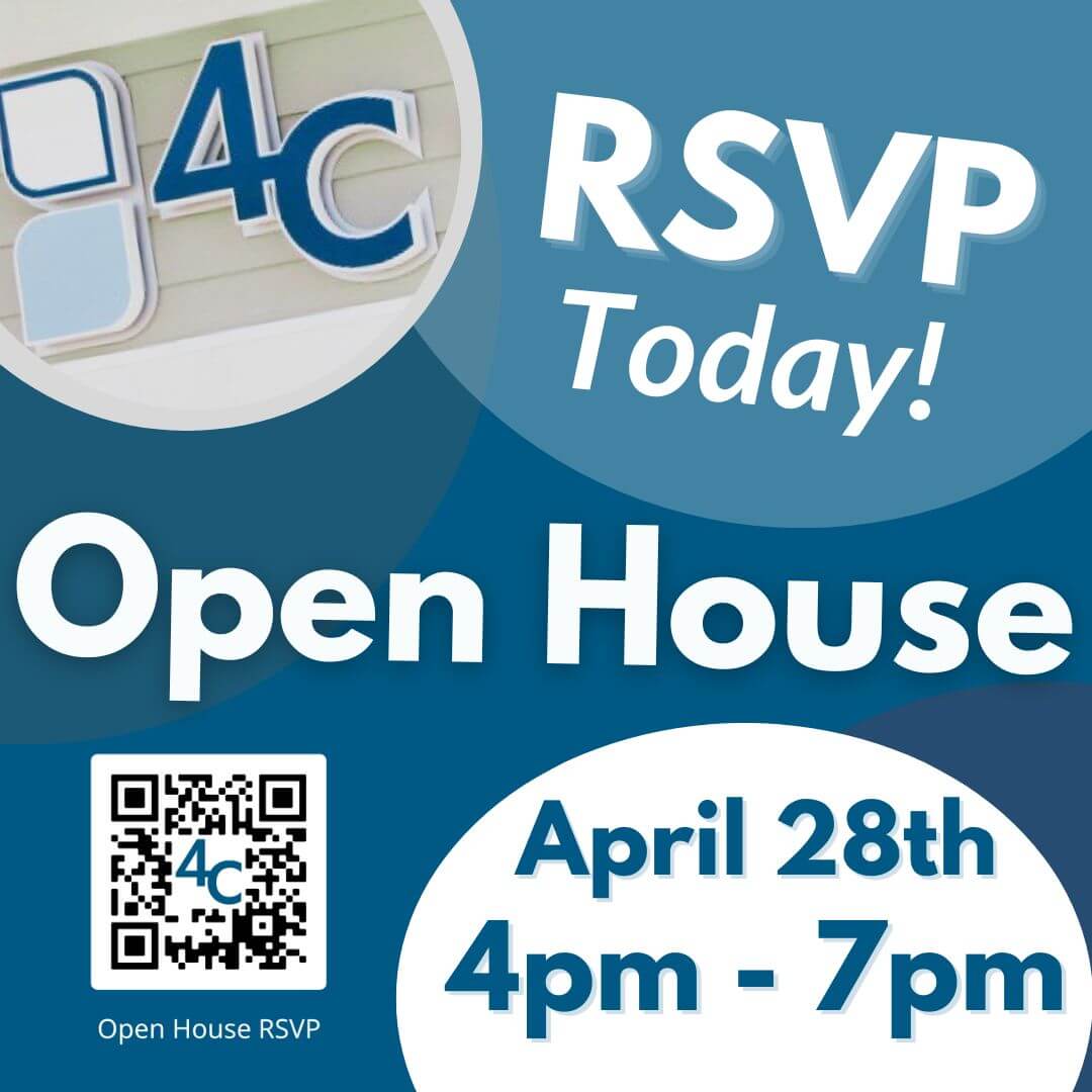 Text reads "RSVP Today! Open House, April 28th, 4-7 PM